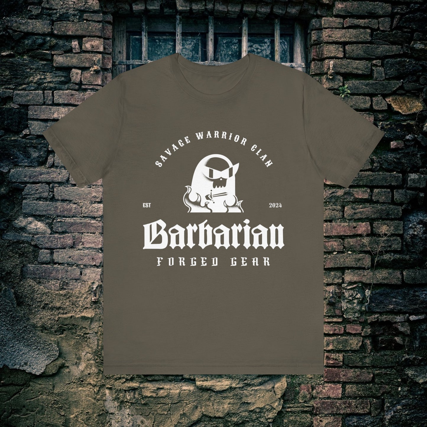 White Logo Classic Barbarian Tee